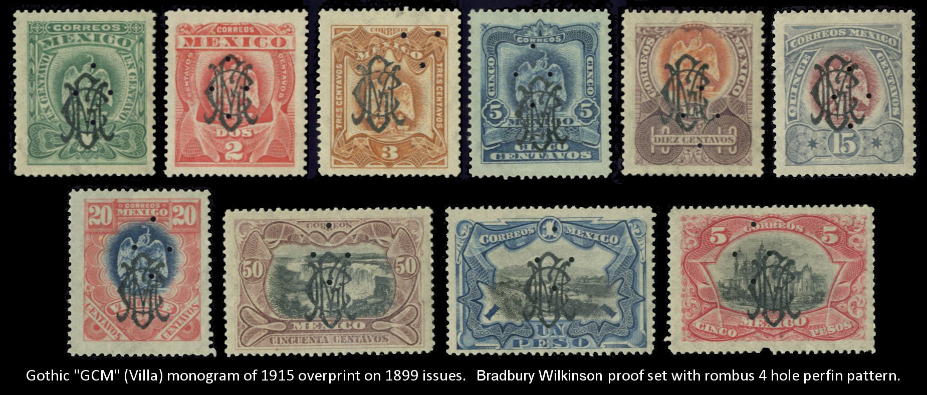 Gothic overprint on 1899 Proof set