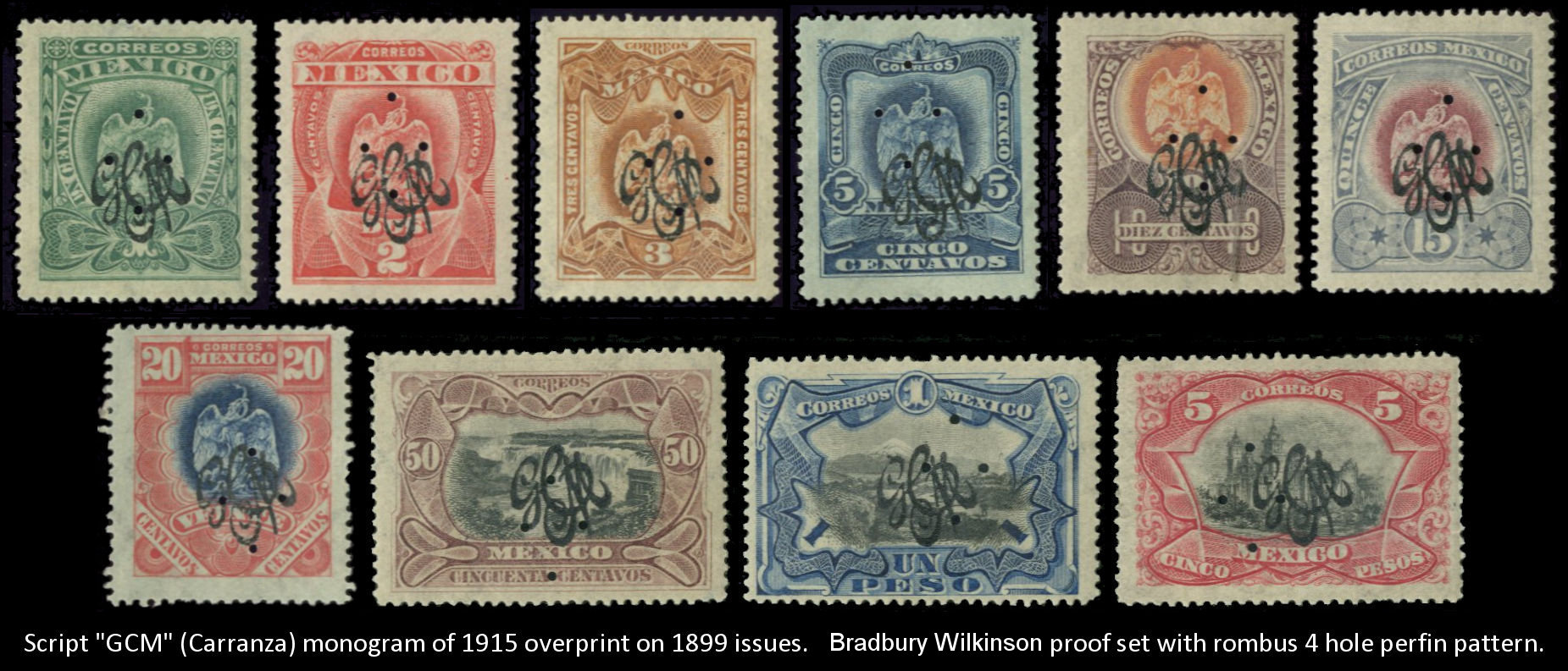 Script overprint on 1899 Proof set