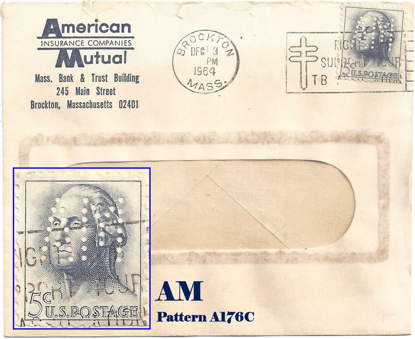 U.S. Perfin Covers "A" Patterns